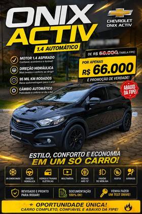 CHEVROLET ONIX 1.4 MPFI ACTIV 8V FLEX 4P AUTOMÁTICO CHEVROLET ONIX 1.4 MPFI ACTIV 8V FLEX 4P AUTOMÁTICO